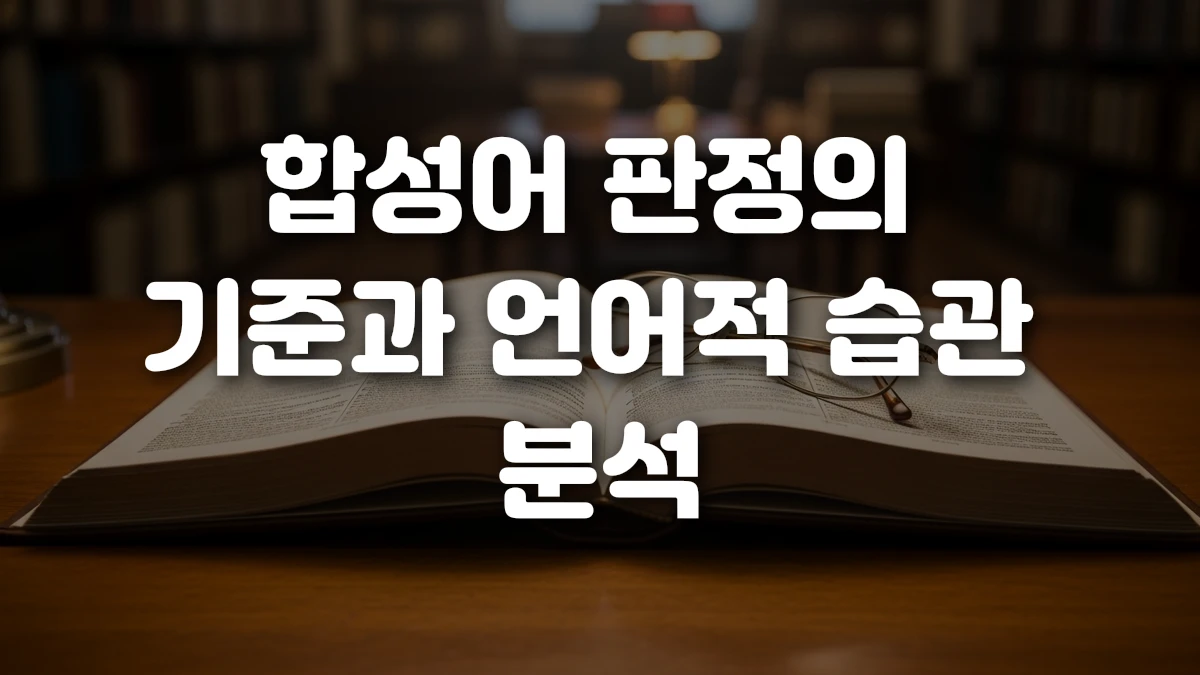 합성어 판정의 기준과 언어적 습관 분석