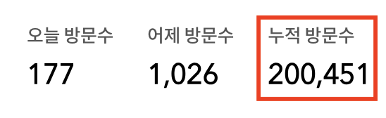 [공지] 누적 방문자 수 20만 돌파