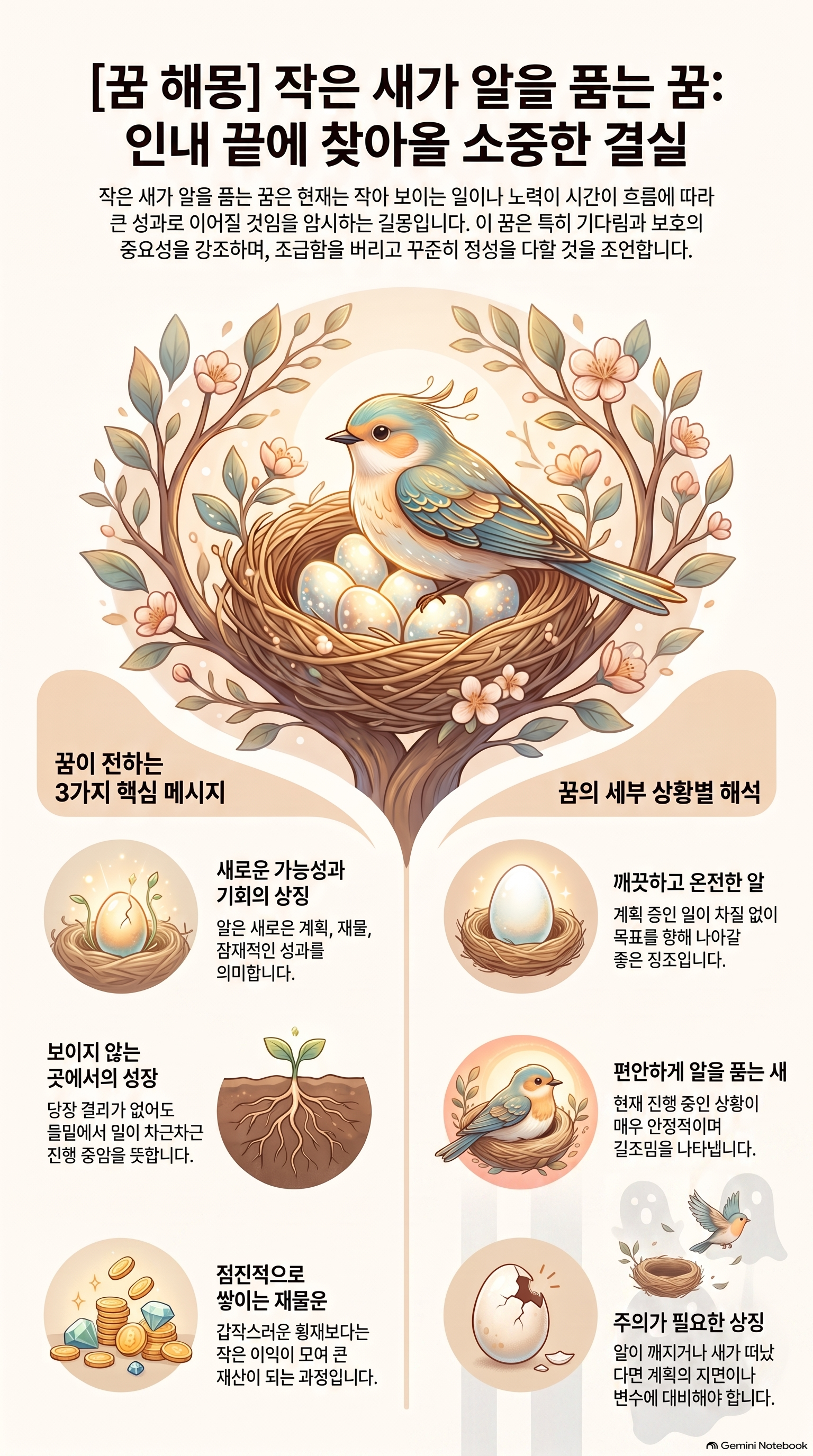 작은새가 알을 품는 꿈