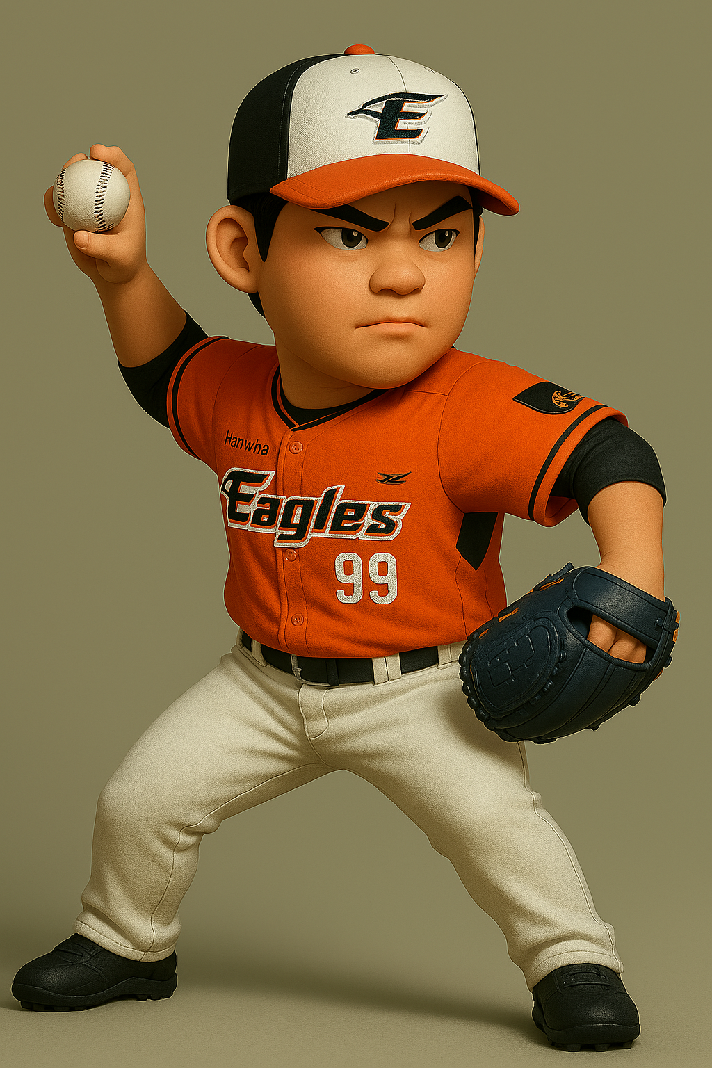 한화 이글스 선수를 3D 피규어로 변환시킨 이미지