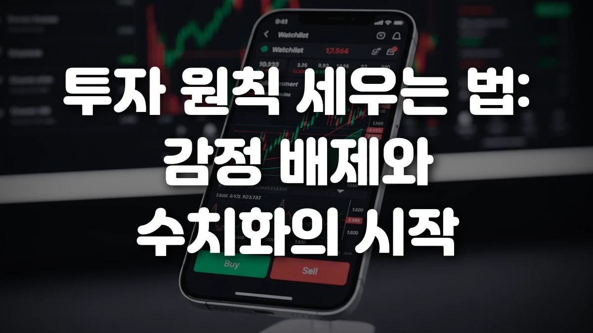 투자 원칙 세우는 법 감정 배제와 수치화의 시작