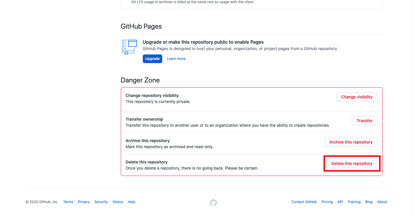 레파지토리 삭제하기
