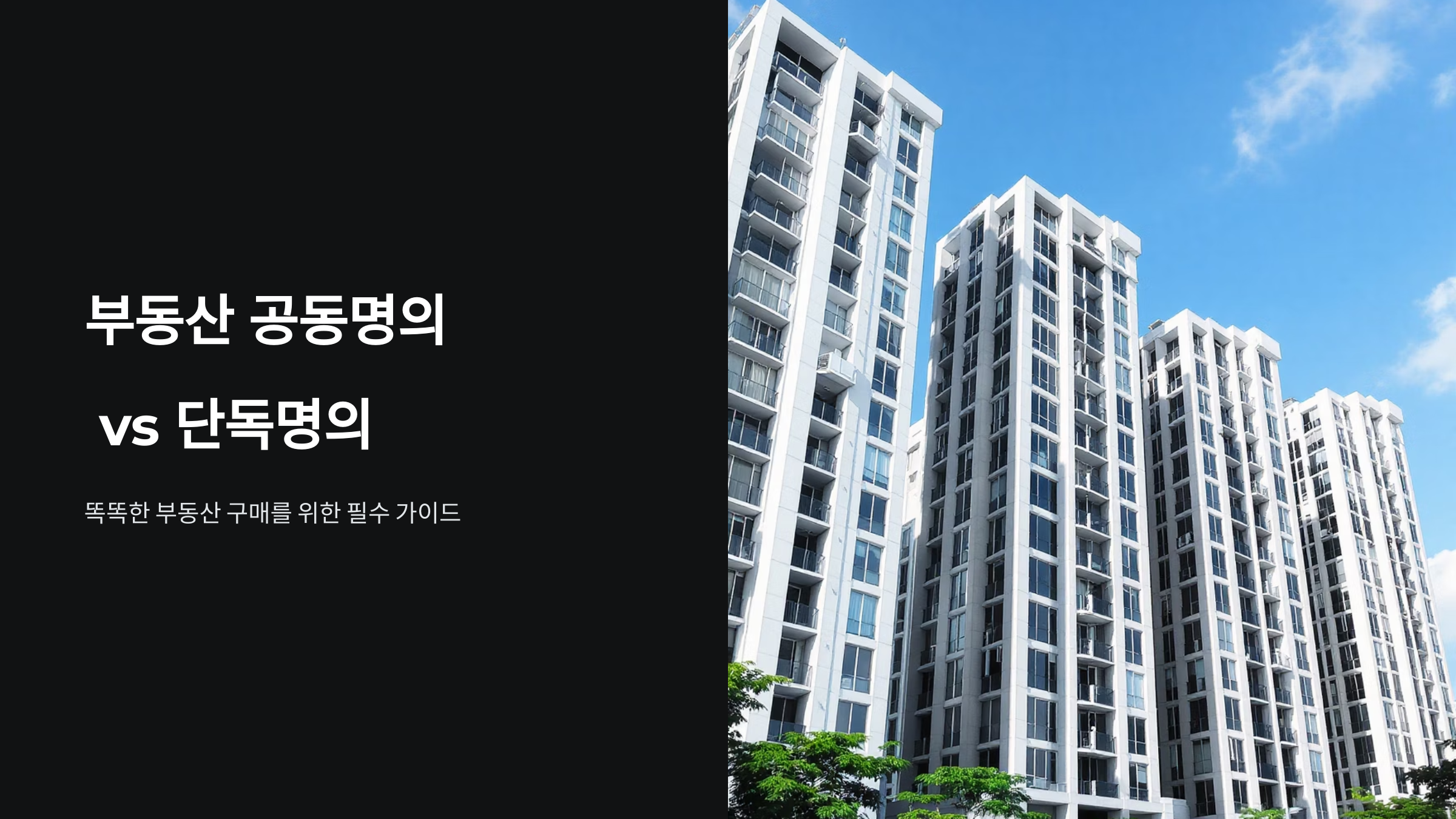 공동명의 vs 단독명의 세금과 소유권 완벽 가이드