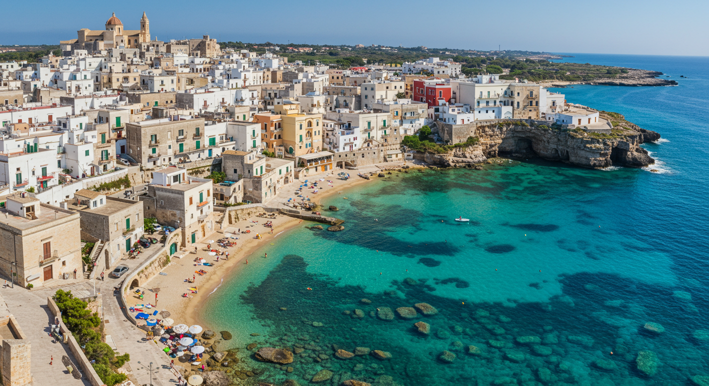 무어 양식 건물과 해안 절벽