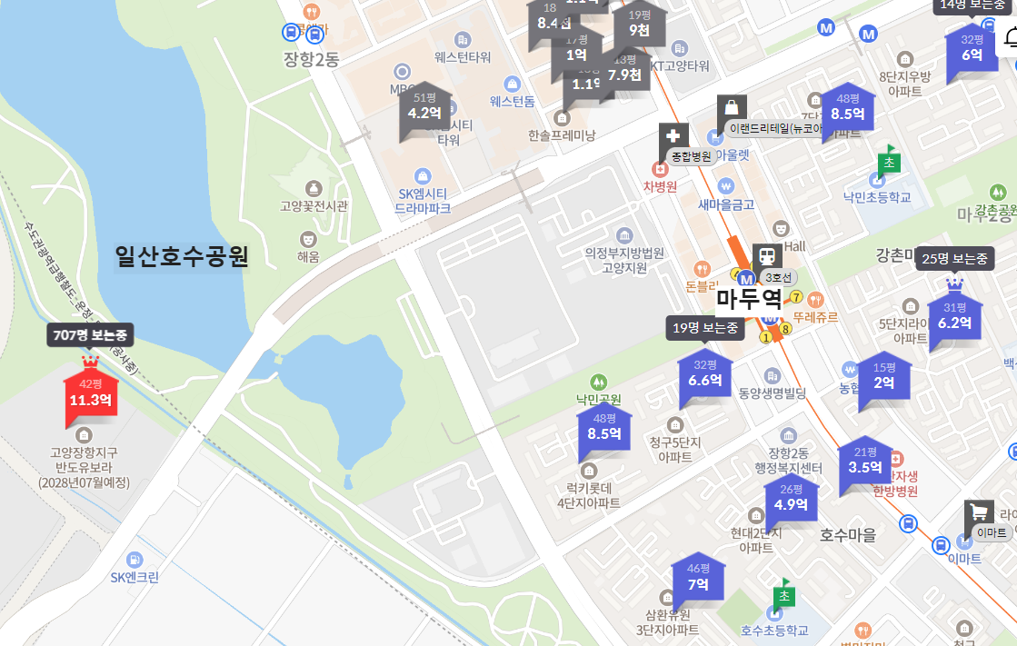 고양 장향 카이브 유보라 위치