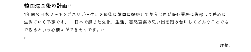 계획서 - 귀국 후 계획