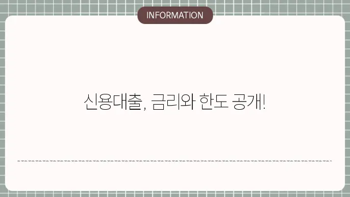 국민은행 직장인 신용대출 상품의 신용도 및 한도