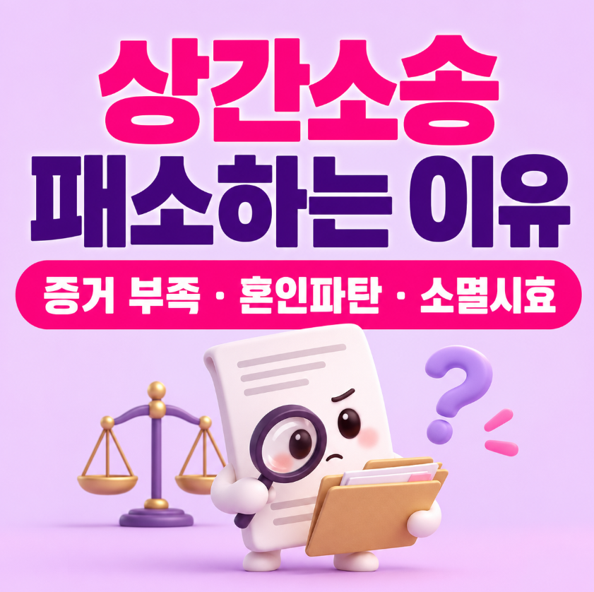상간소송에서 패소하는 이유｜증거 부족&middot;혼인파탄&middot;소멸시효 총정리