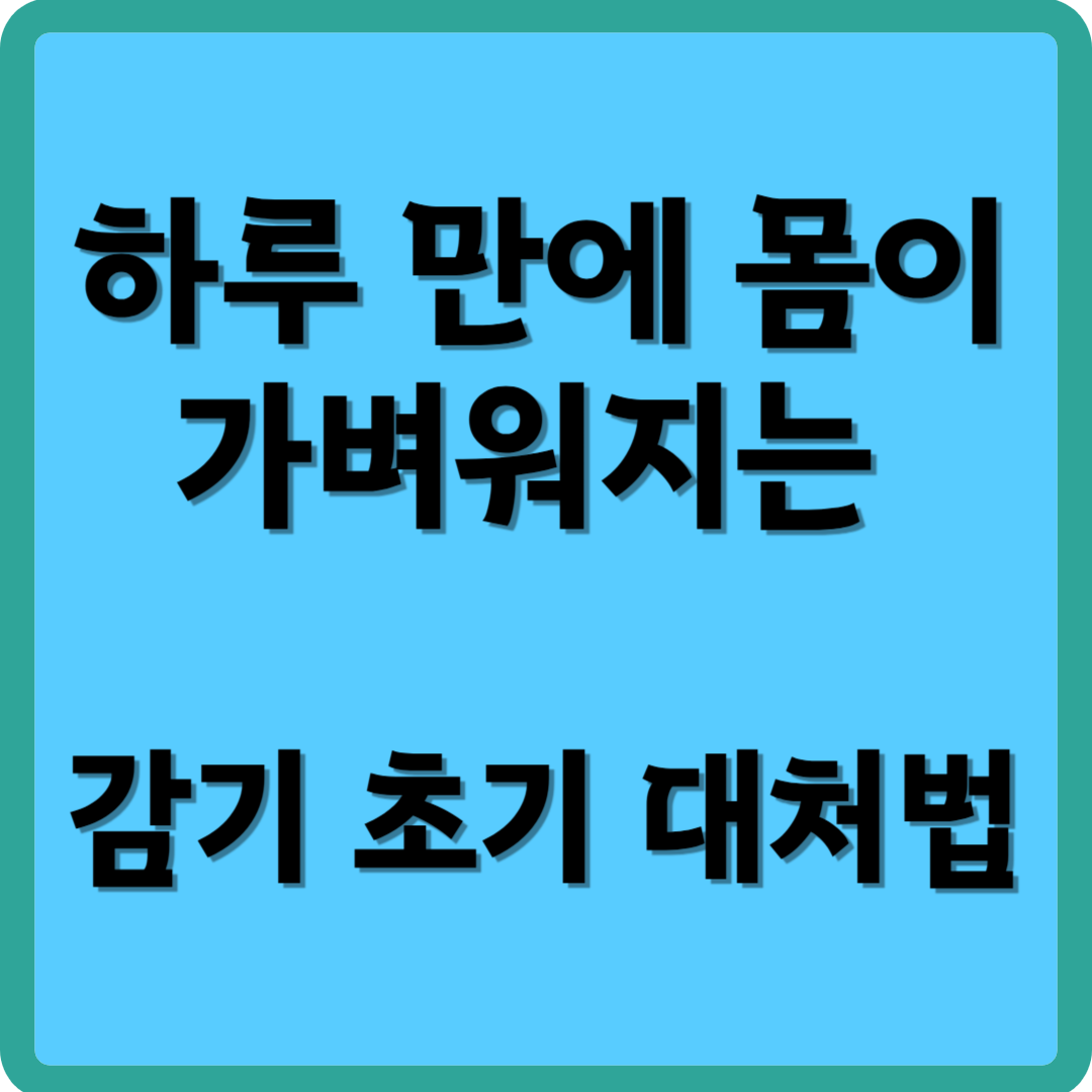 하루 만에 몸이 가벼워지는 감기 초기 대처법