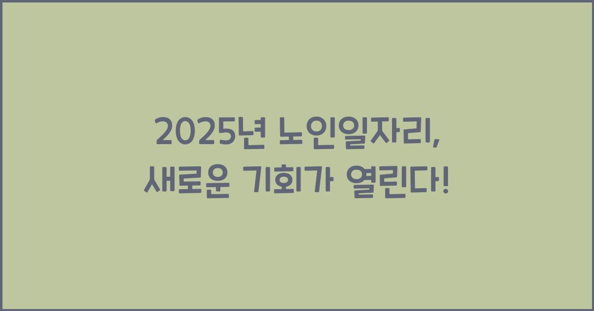 2025년 노인일자리