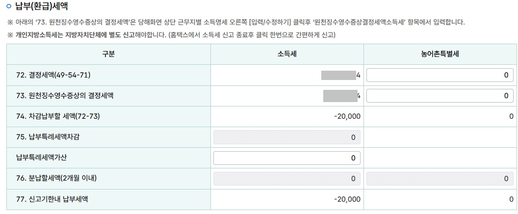 납부(환급)세액