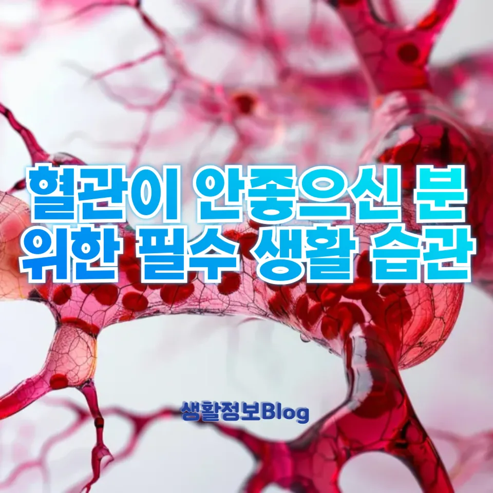 혈관이 안좋으신 분들을 위한 필수 생활 습관