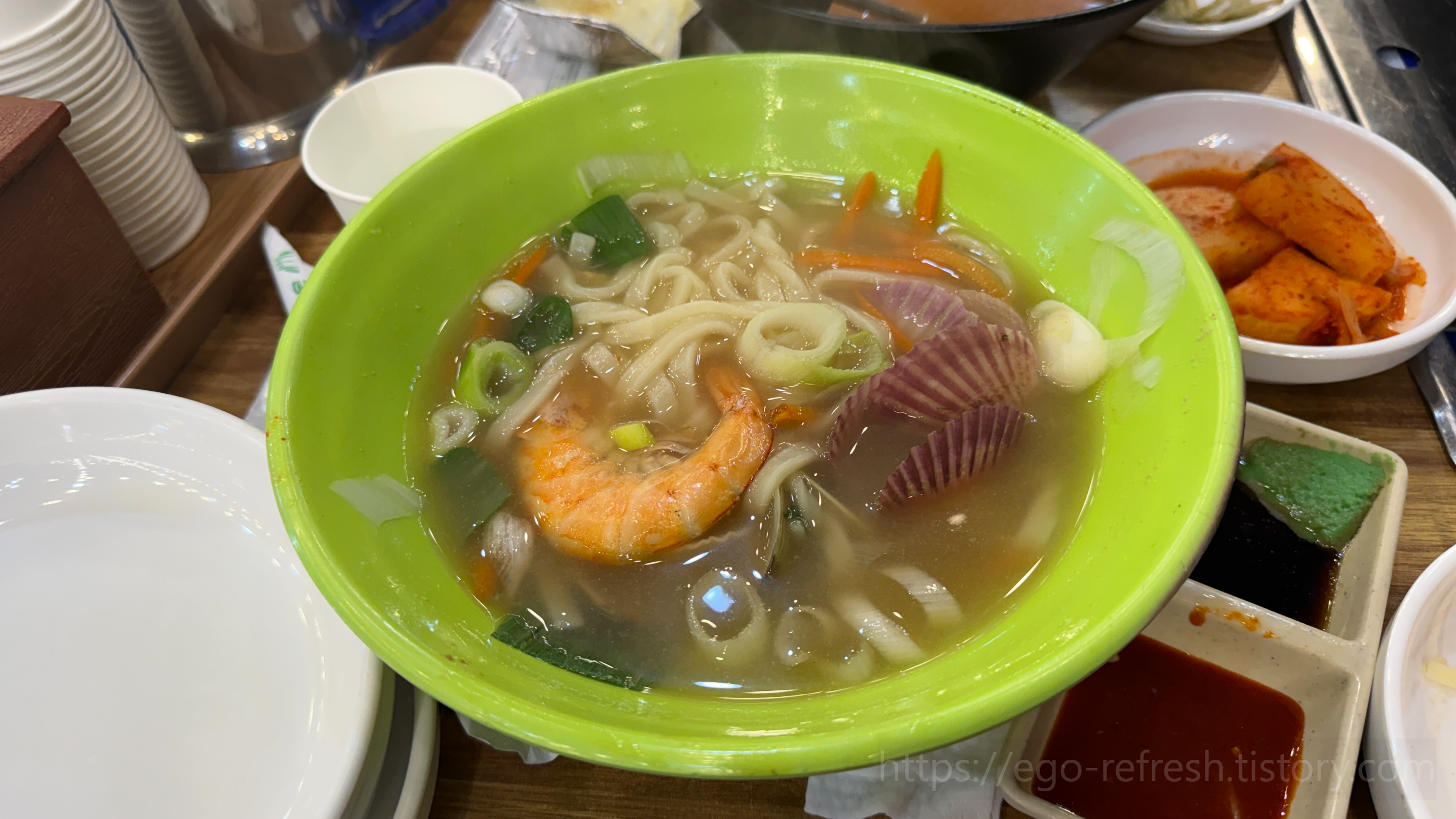 키조개 삼합 칼국수