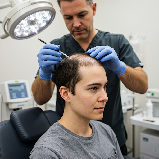 탈모 치료 받는 사진