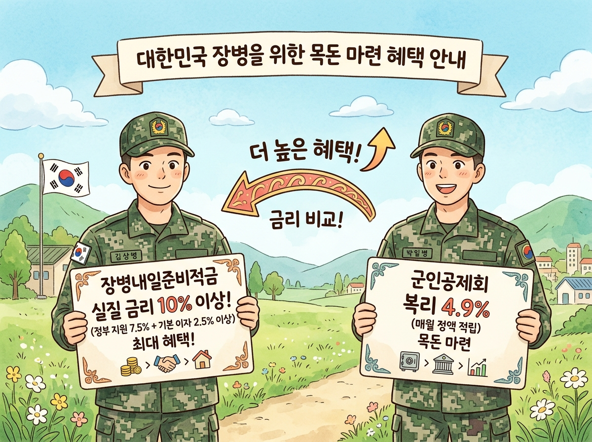 장병내일준비적금 군인공제회 수익률 비교 인포그래픽