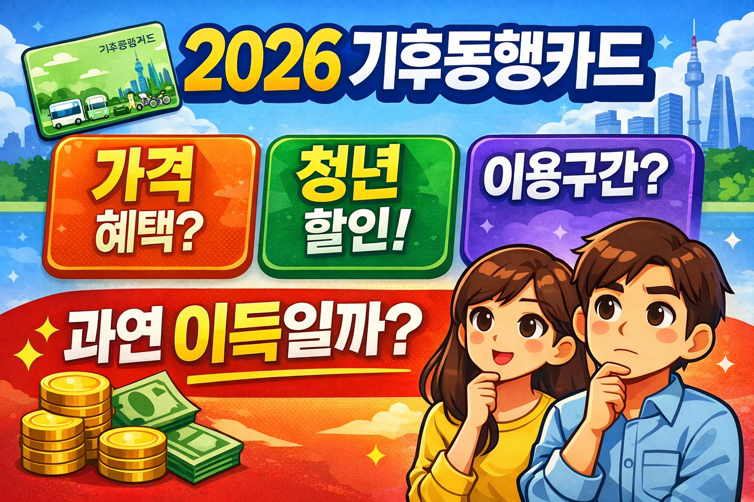 2026 기후동행카드 총정리 (가격,이용구간,청년할인 과연 이득일까?)