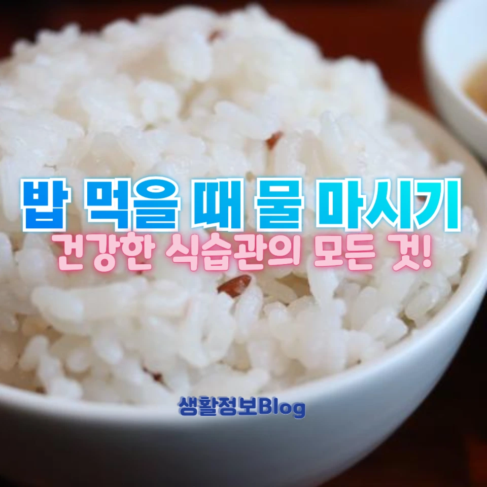 밥 먹을 때 물 마시면 건강