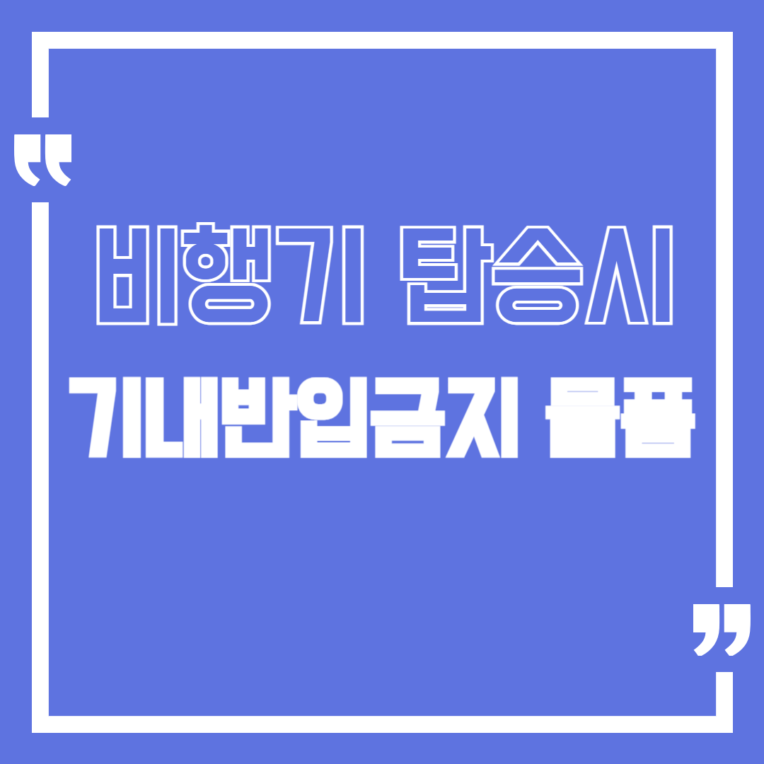 기내 반입금지 물품 총정리