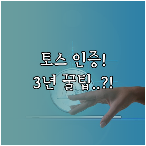 토스 인증서 3년 무료 발급 갱신 걱..