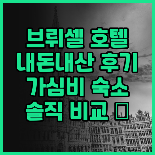 내돈내산 브뤼셀 호텔 추천 탕글라 호..