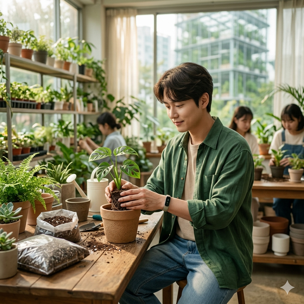 '원예치유'는 흙을 만지고 씨앗을 심고 식물이 자라나는 과정을 지켜보며 심리학적으로 명상적인 효과를 얻을 수 있다