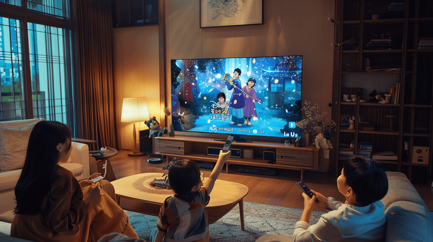 디즈니-플러스를-시청중인-가족-이미지