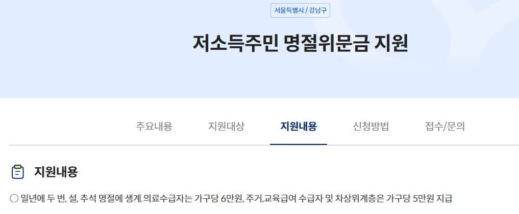 추석지원금 신청방법, 지원대상, 금액