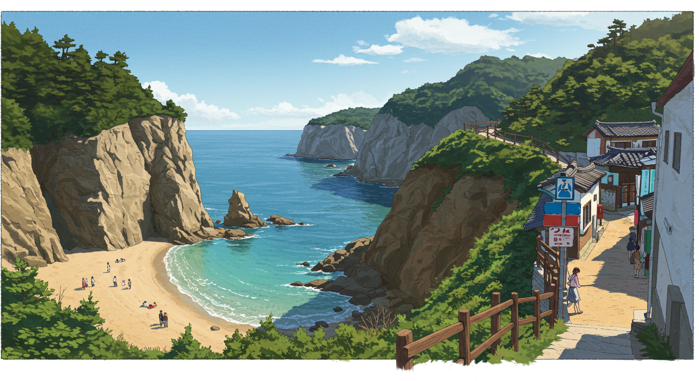 오랑대와 흰여울문화마을의 조용한 바닷가 풍경