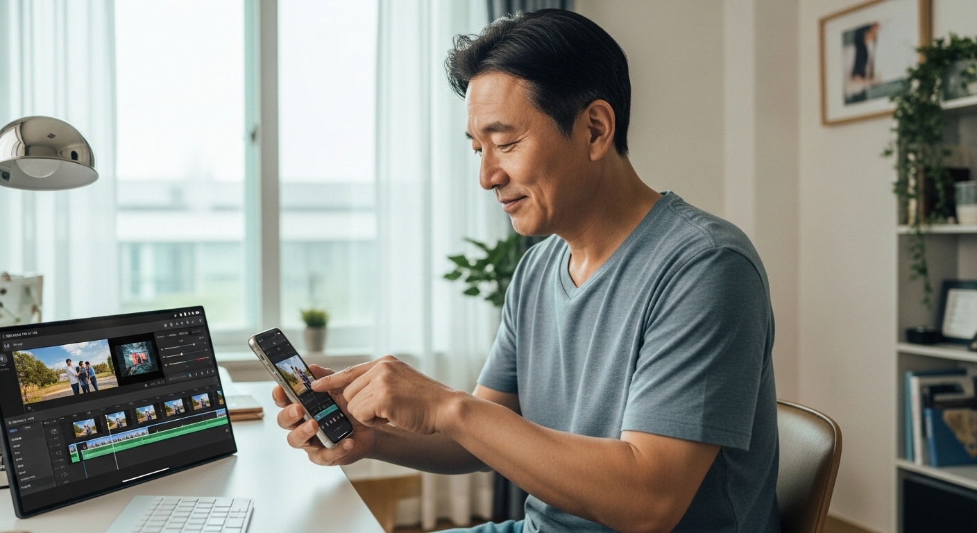 스마트폰 영상 자르기 장면