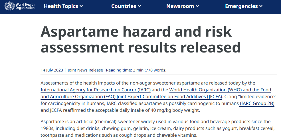 제로콜라와 아스파탐 - 발암물질, 당뇨 위험. 성분 분석 및 대체 음료