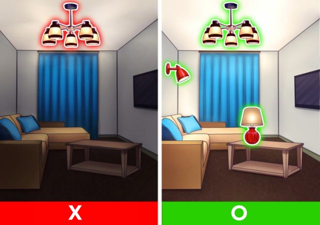 거실 조명 단독 조명 복합 조명 인테리어