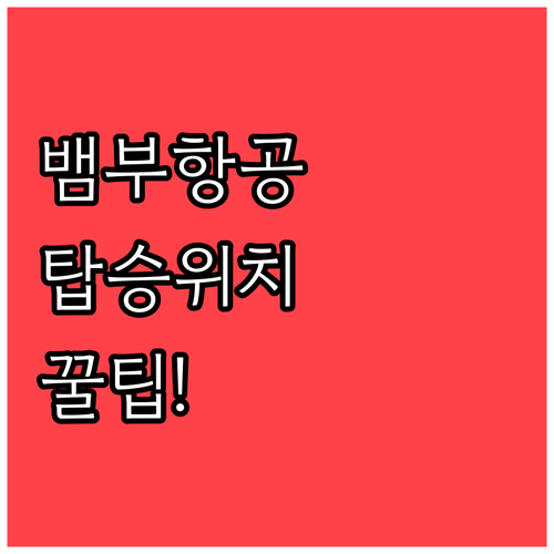 뱀부항공 인천공항 탑승 위치 및 팁..