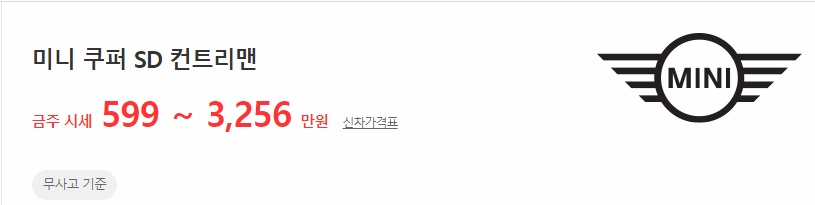 미니 쿠퍼SD 컨트리맨 중고차