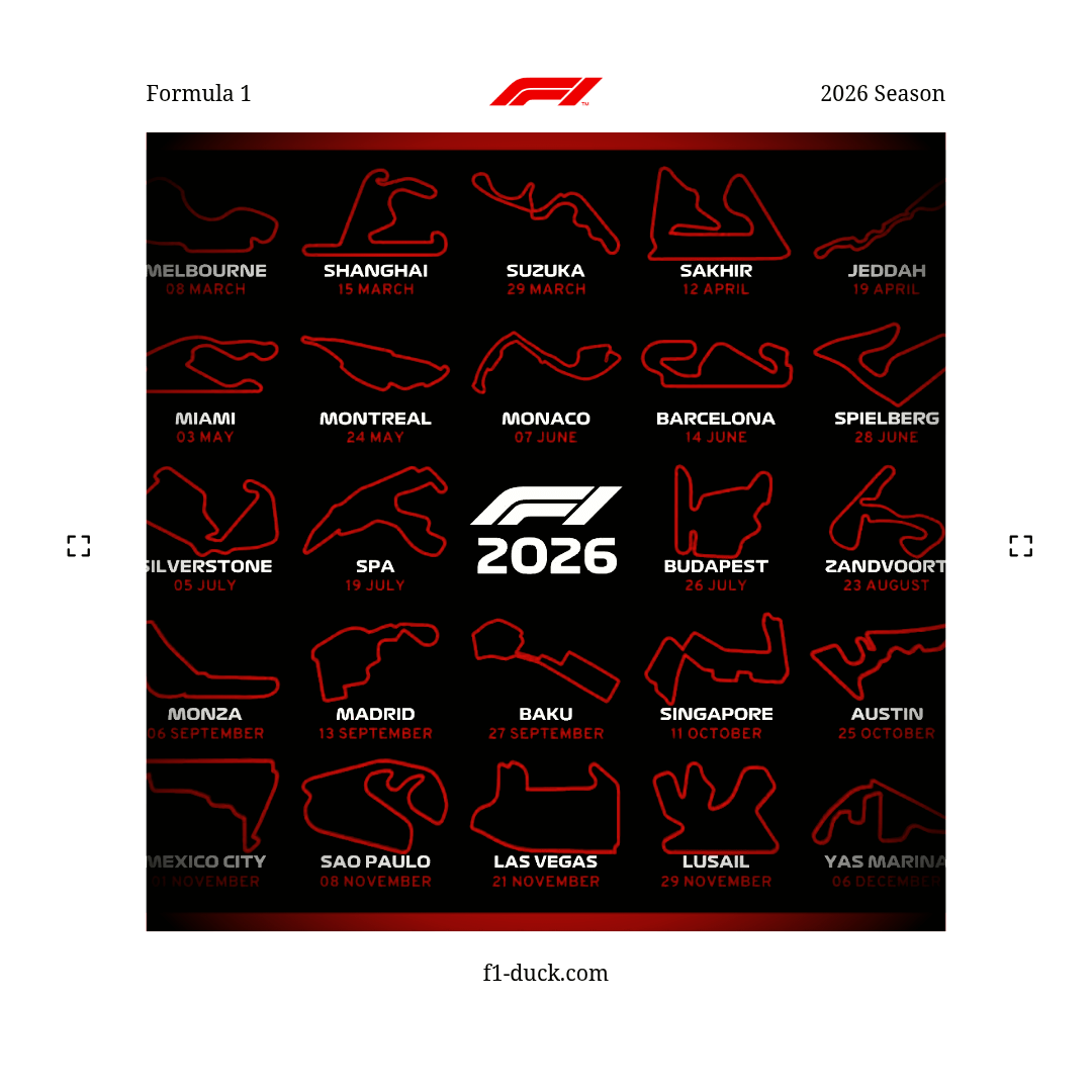 2026 F1 일정 캘린더 총정리, 한국 시간 기준 월별 그랑프리 일정, 썸네일