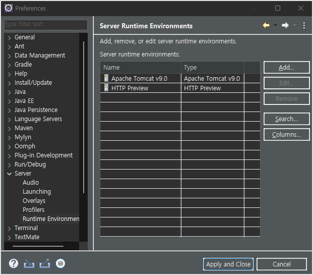 Apache Tomcat 설치 및 JavaSE-11(Eclipse) 연동 Apache Tomcat 설치 및 JavaSE-11(Eclipse) 연동