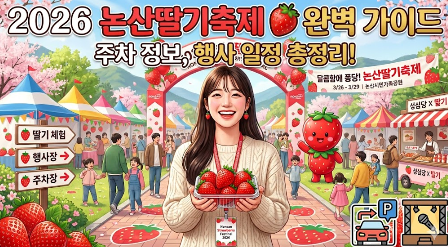 논산딸기축제 주요 행사 정보 및 주차장 위치, 정보 주소