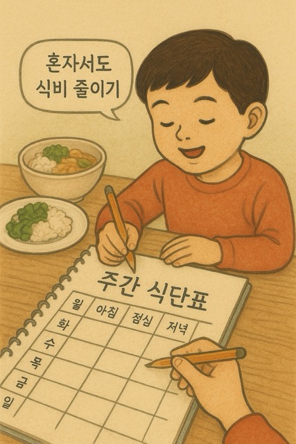 냉장고를 구역별로 정리하며 라벨을 붙이는 모습