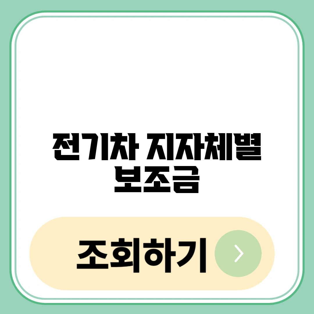 전기차 지자체별 보조금