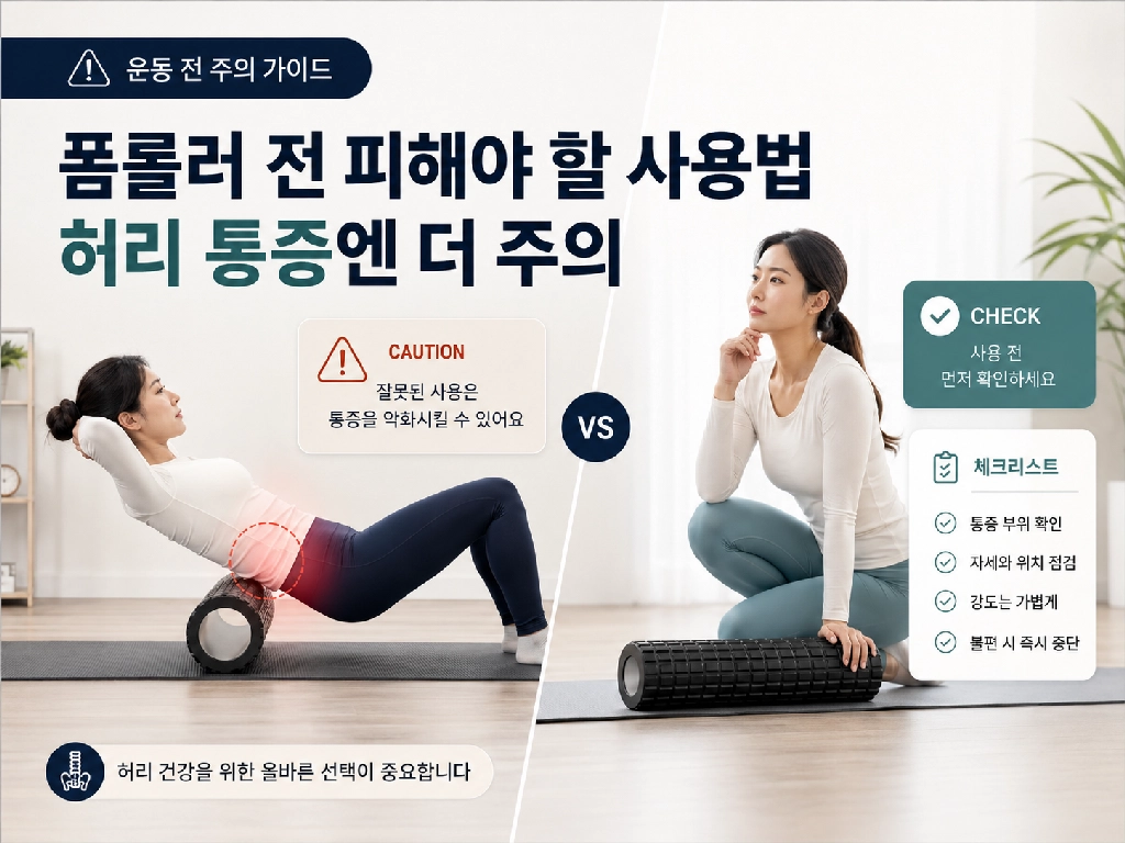 폼롤러로 허리 통증 풀기 전 피해야 할 사용법