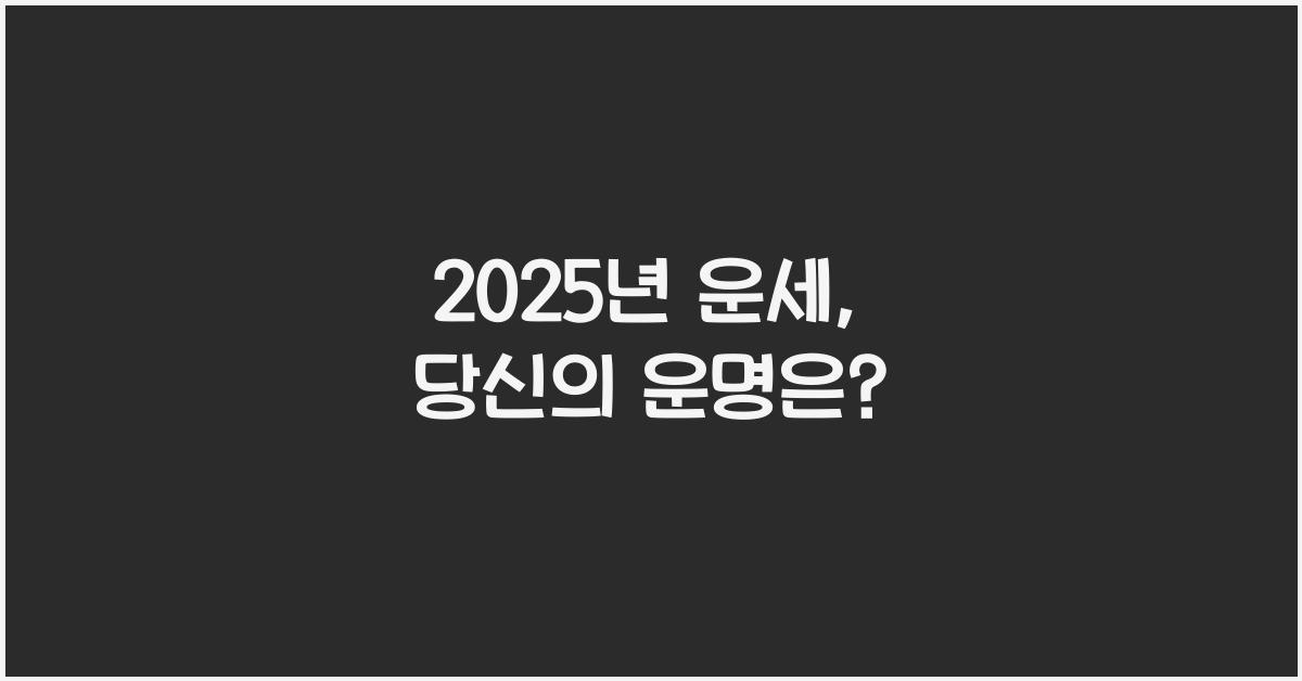 2025년 운세