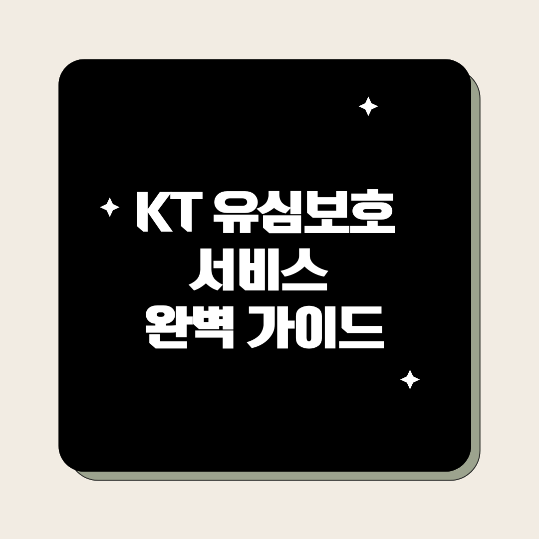 KT 유심보호서비스 완벽 가이드