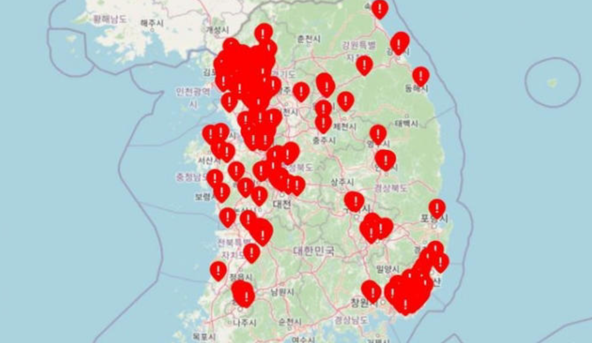 딥페이크 피해학교 지도