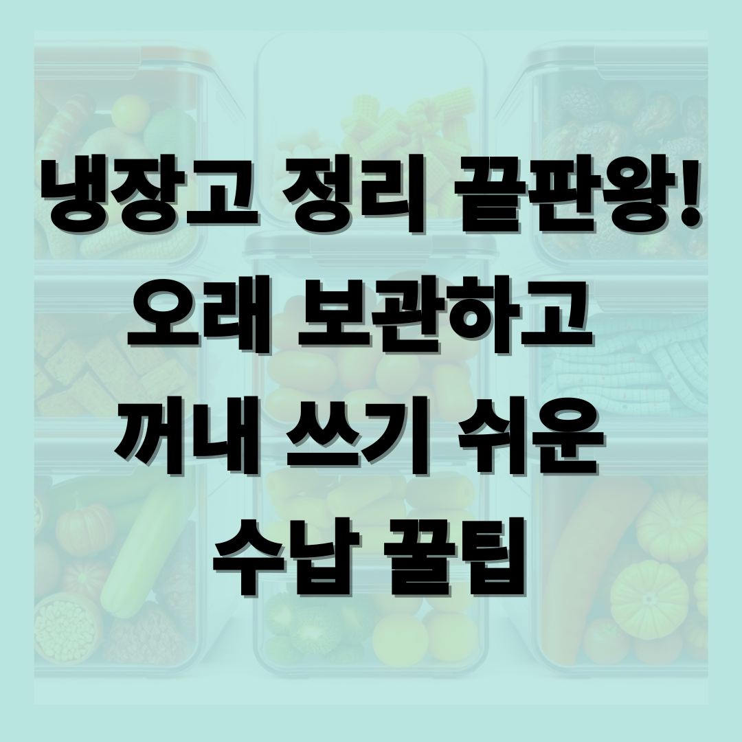 냉장고 정리 꿀팁