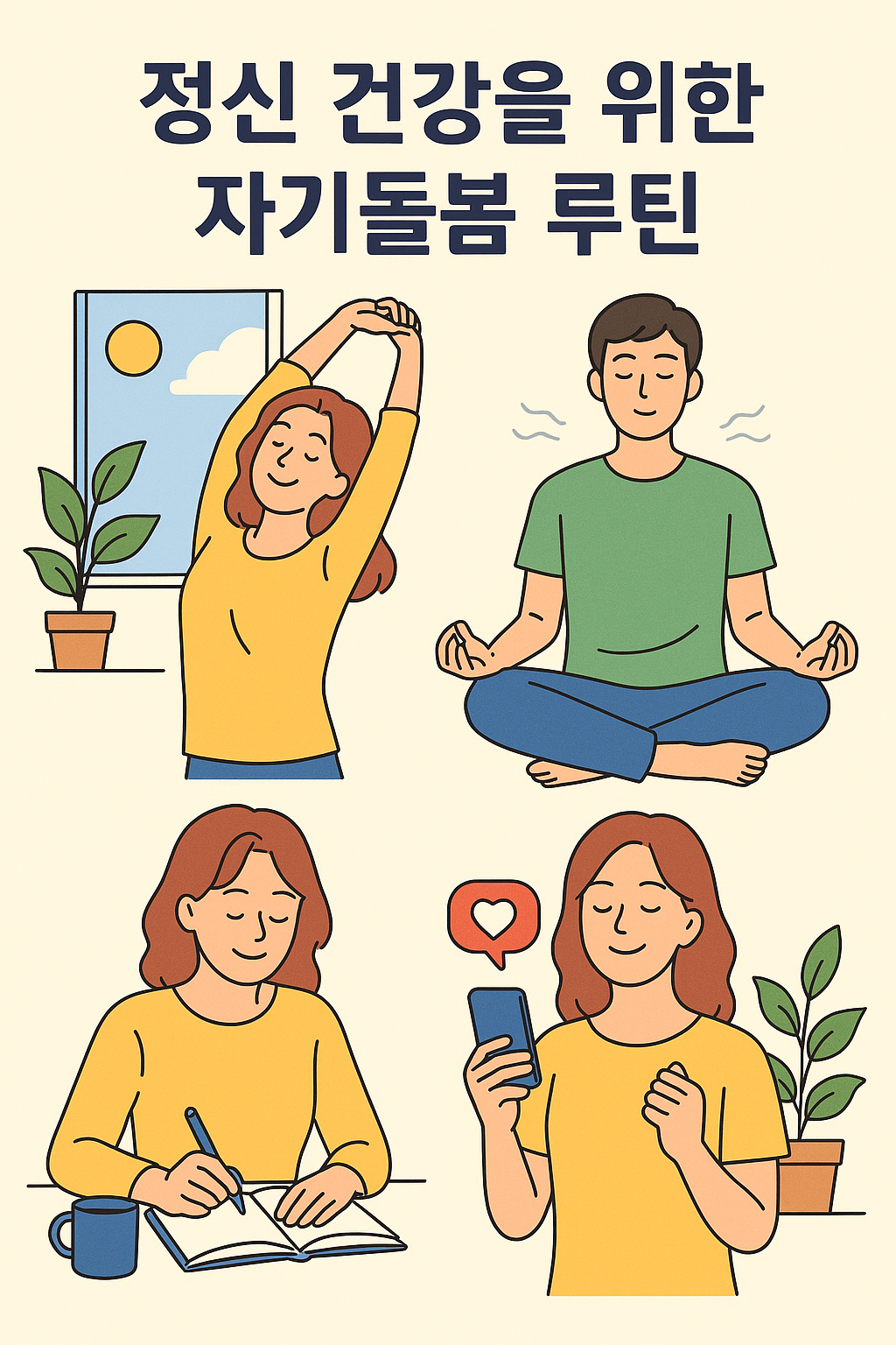정신 건강을 위한 자기돌봄 루틴