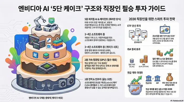 엔비디아 AI는 5단 케이크? 초보자도 이해하는 투자 완전 가이드 (2026년 최신)