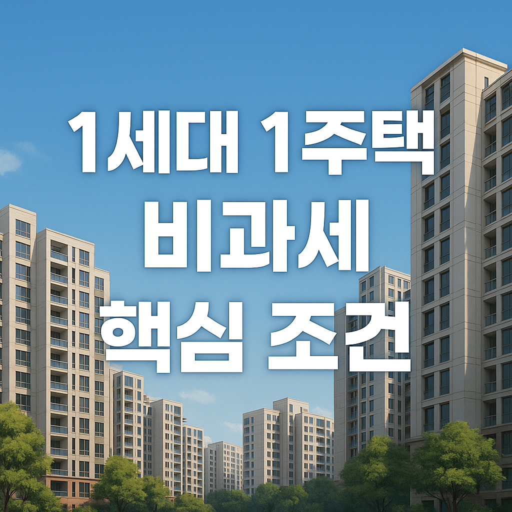 1세대 1주택 비과세 조건 이해가 세금 절약의 첫걸음