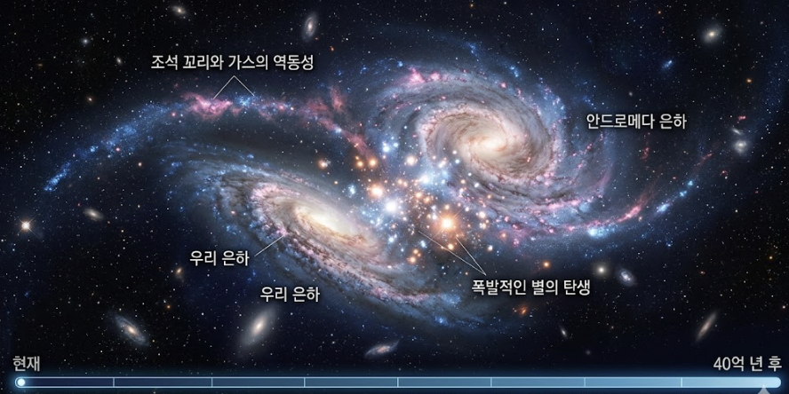 우주적 조우와 거대한 작별, 안드로메다와 우리 은하의 필연적인 춤
