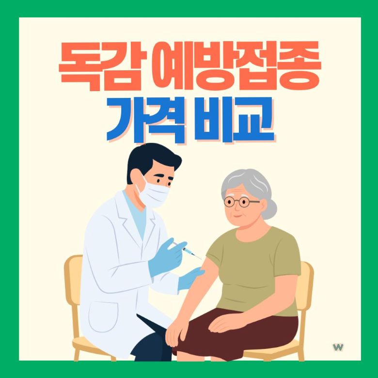 독감 예방접종을 받고 있는 중년 여성과 의사 - 2025년 독감 백신 가격 비교 안내 via Canva