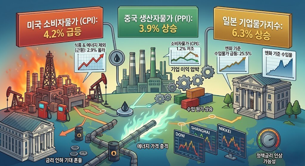 미국 CPI 4.2% 쇼크, 중국&middot;일본 물가까지 뛰며 금리 인상 공포 커졌다