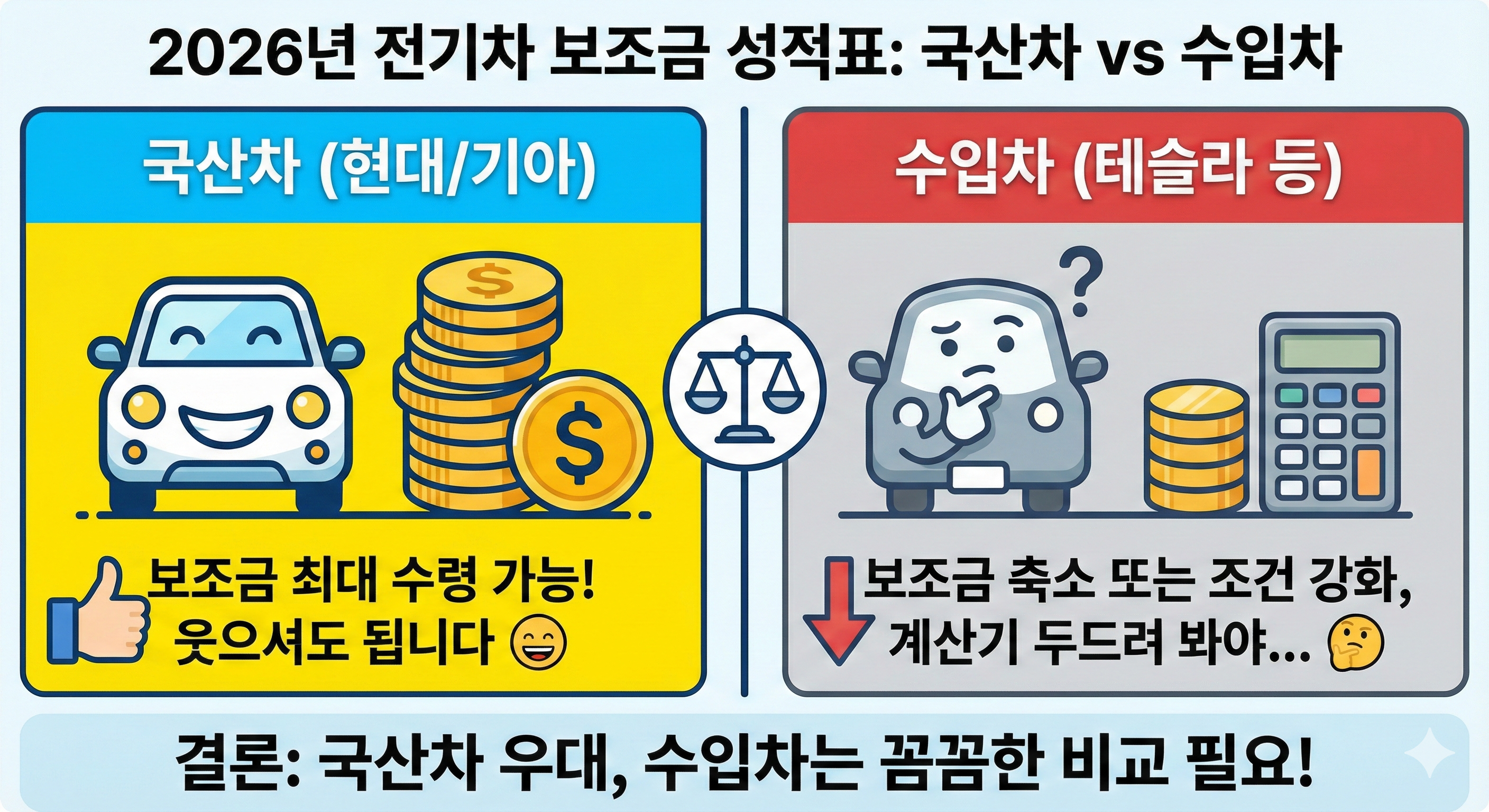 2026년 전기차 보조금 성적표 국산차 vs 수입차